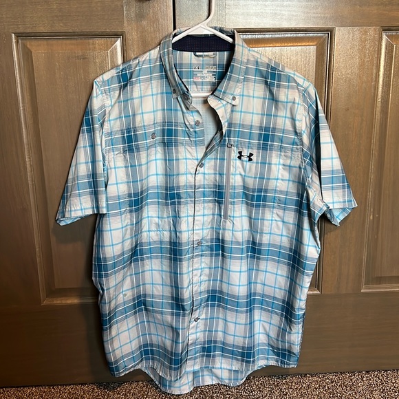 Mens under Armour short sleeve fishing shirt - Picture 1 of 3